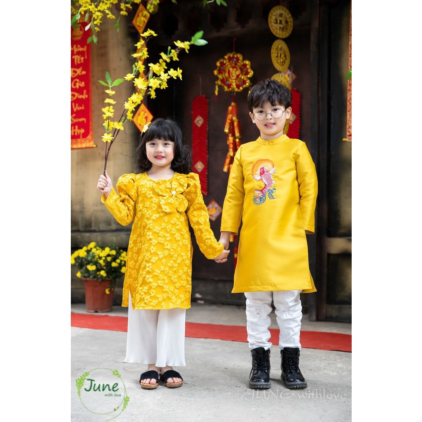 Áo dài bé traii, áo dài Tết, áo dài cách tân 013518