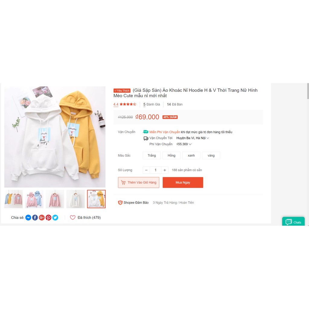 Áo hoodie , hoodie nữ , hoodie in hình mèo ngố cực cute | BigBuy360 - bigbuy360.vn
