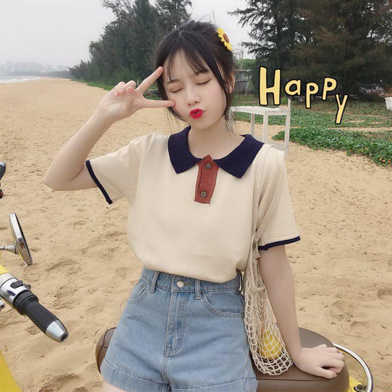 Áo thun tay ngắn cổ polo thời trang cho nữ | BigBuy360 - bigbuy360.vn