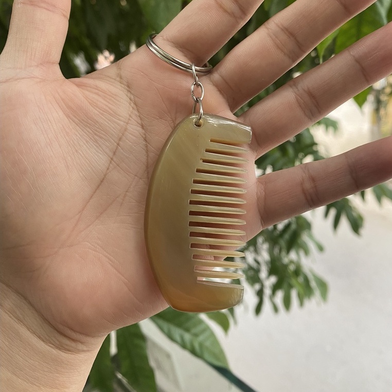 Móc treo chìa khóa bằng Sừng trâu - Lược mini được làm từ Sừng trâu