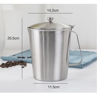 Ca inox 2000 ml chia vạch có nắp