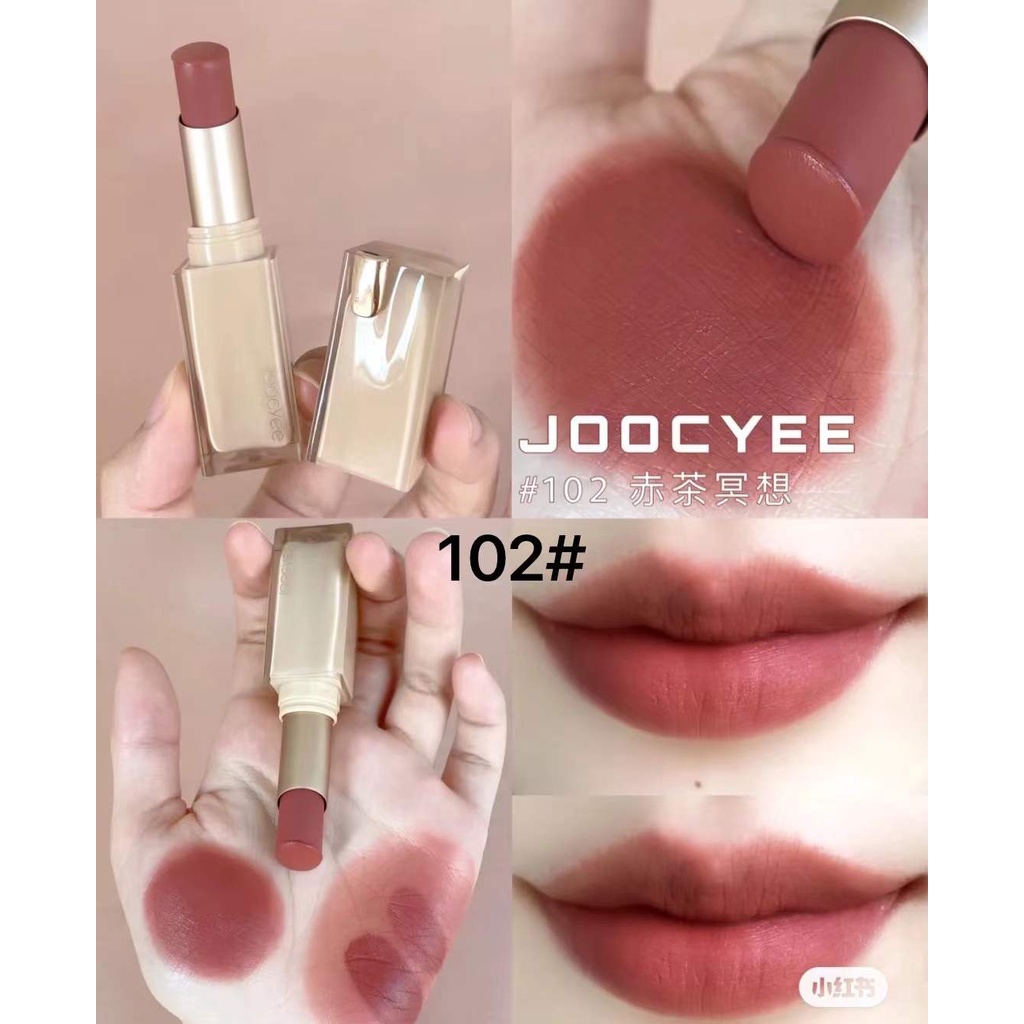 Joocyee Son kem lì mịn trang điểm mượt nhẹ dưỡng ẩm lâu trôi tự nhiên không phai nhiều màu tùy chọn red pink orange Son kem lipstick