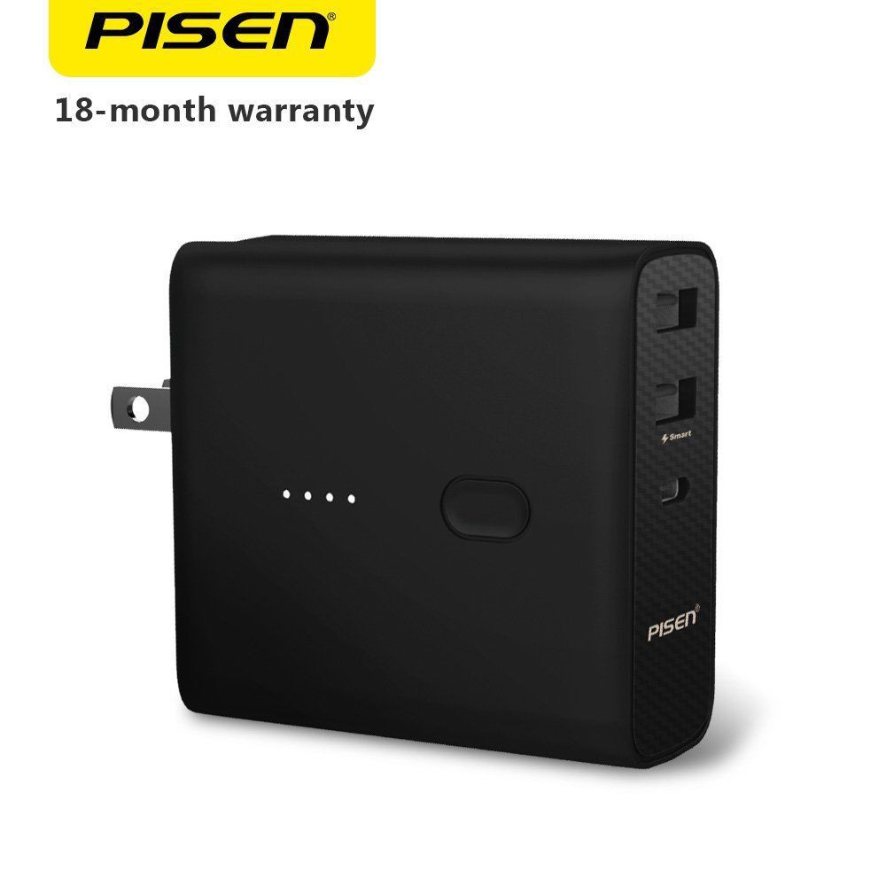 Sạc dự phòng Pisen PowerCombo 5000mAh ( AC, 1 xType-C, 1xUSB Smart ) - HÀNG CHÍNH HÃNG