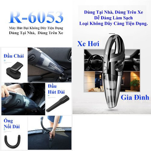 MÁY HÚT BỤI CẦM TAY Đa Năng Xe Hơi Ô TÔ và Gia Đình - Máy R-6053 - MeBoom | BigBuy360 - bigbuy360.vn