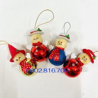 Sét 4 người tuyết hàng đẹp 7cm phụ kiện trang trí cây thông noel giáng sinh