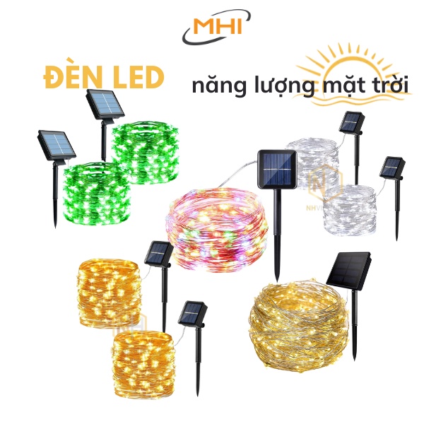 Dây Đèn LED Đom Đóm Năng Lượng Mặt Trời MHI 100 - 200 Bóng,Chống Nước Trang Trí Ban Công, Sân Vườn, Cây cảnh