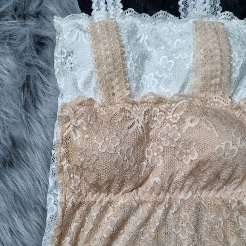 🔴 Áo bra ren dài dây bảng cổ ngang có mút tháo ra được