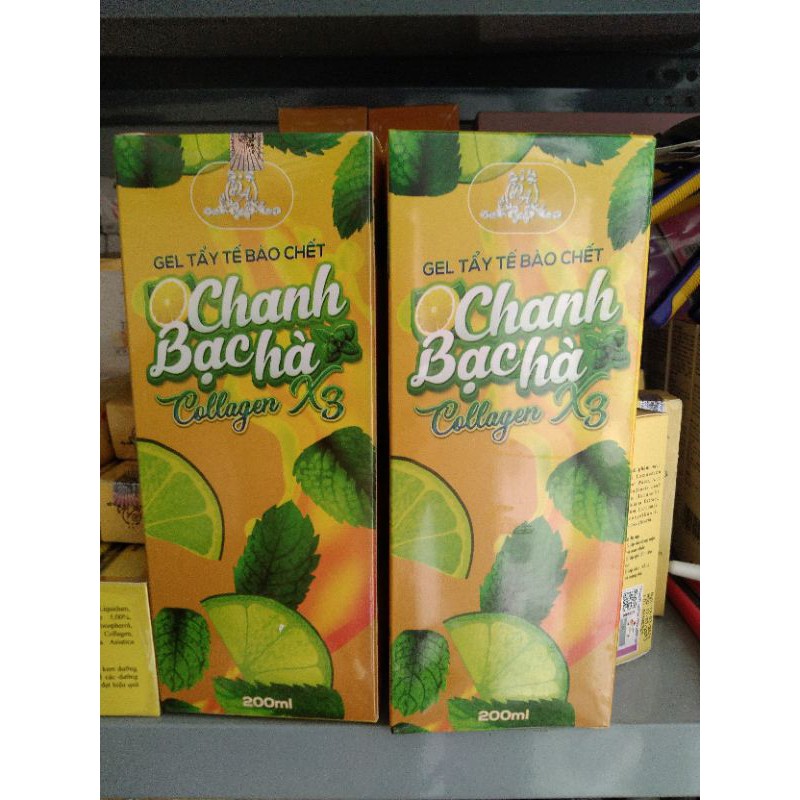 Gel Tẩy Tế Bào Chết Collagen X3 Chanh Bạc Hà 200ml Hàng Cty Đông Anh ( CHÍNH HÃNG 100%)