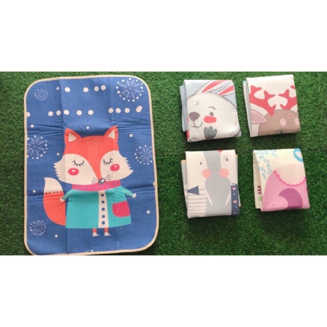 Lót chống thấm 4D dễ thương 1 mặt cotton, 2 lớp lưới chống thấm