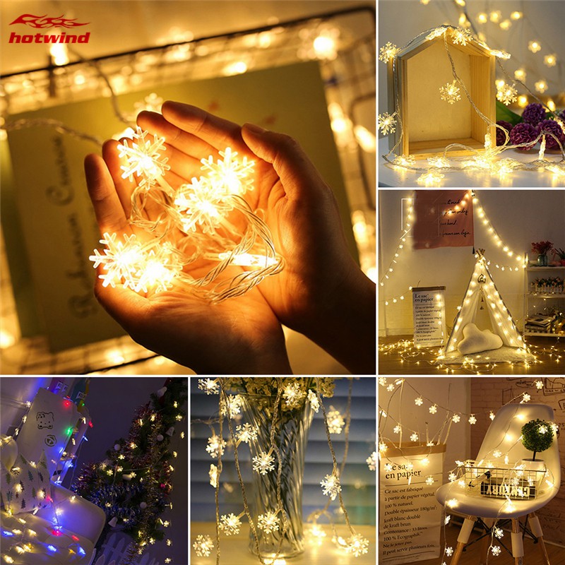 Dây đèn led hình hoa tuyết dài 3M20LED tiện dụng Cho Giáng Sinh Halloween