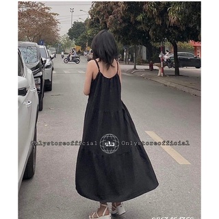 Váy maxi 2 dây đen TC6