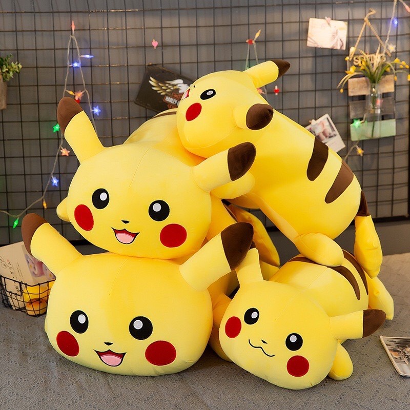 Gấu Bông Pikachu 40cm Dễ Thương , Gối Ôm Chất Nỉ Nhung Mềm Mịn Cho Bé