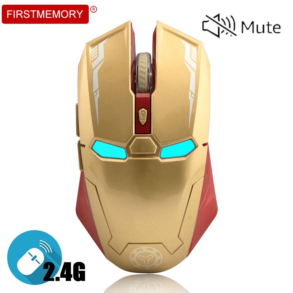 Iron Man Wireless Mouse 2.4GHz USB Wireless Mouse 1600 DPI Wireless Mice