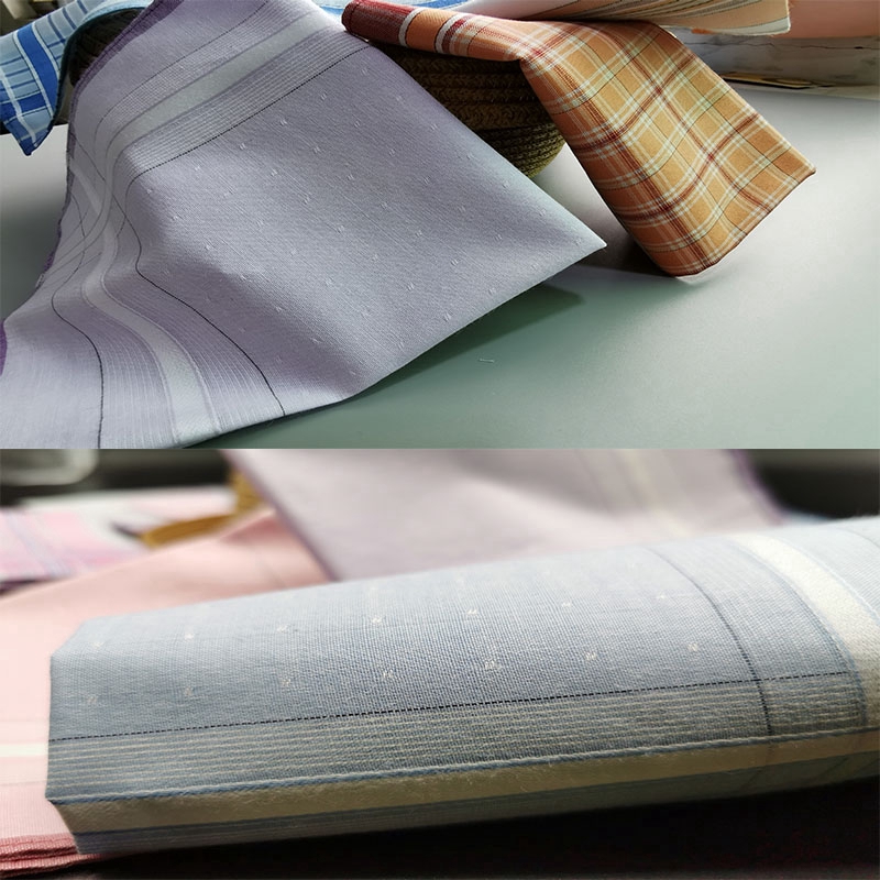 Bộ 5 khăn mùi soa vải cotton họa tiết kẻ sọc dành cho nam và nữ