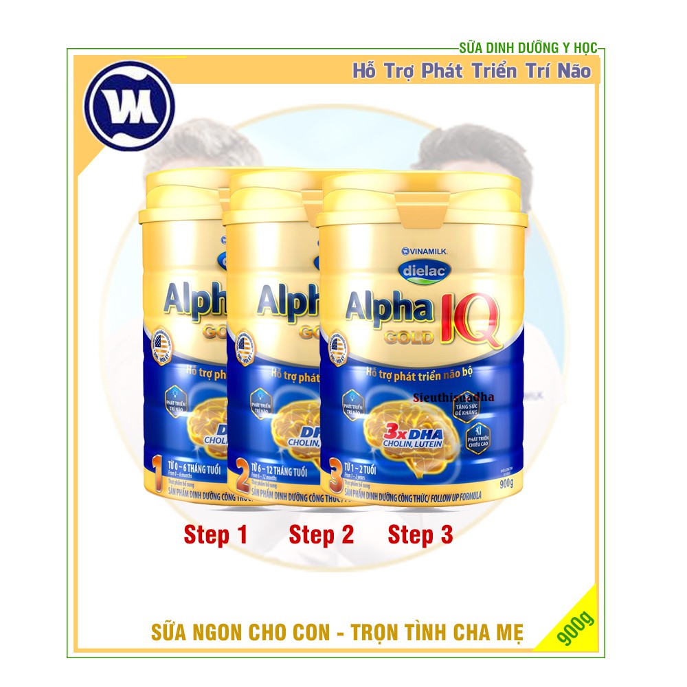 Sữa Bột Dielac Alpha IQ Gold Step 1, 2, 3 900g