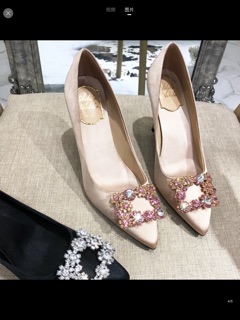 Giày vải satin gót 6cm và bệt