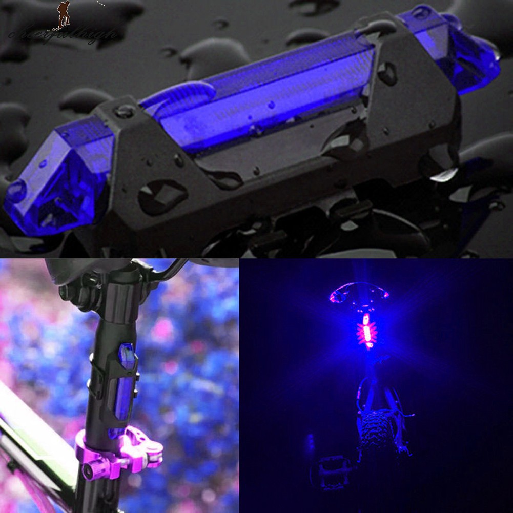 Đèn báo hiệu gắn đuôi xe đạp 5 bóng LED có cổng sạc USB Colorful