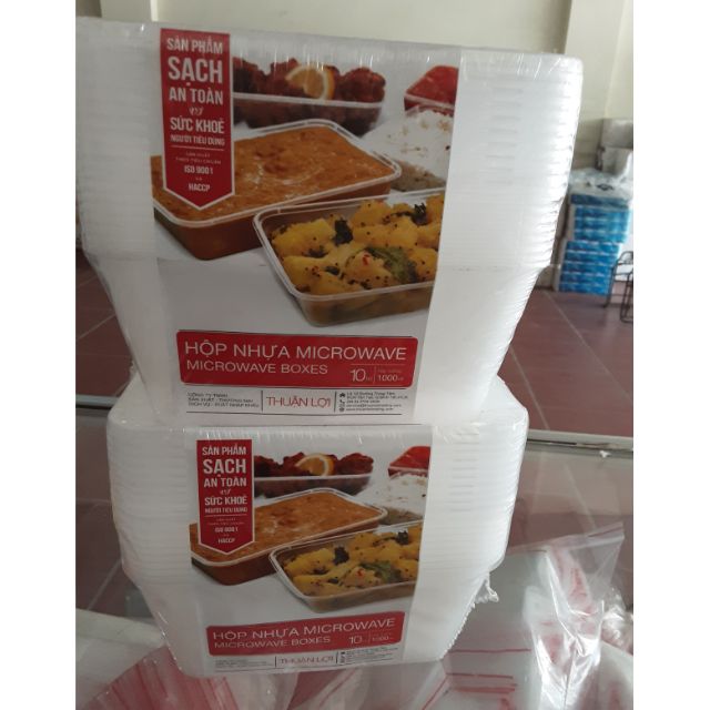 10 hộp nhựa PP 1000ml  đựng kim chi, cơm văn phòng