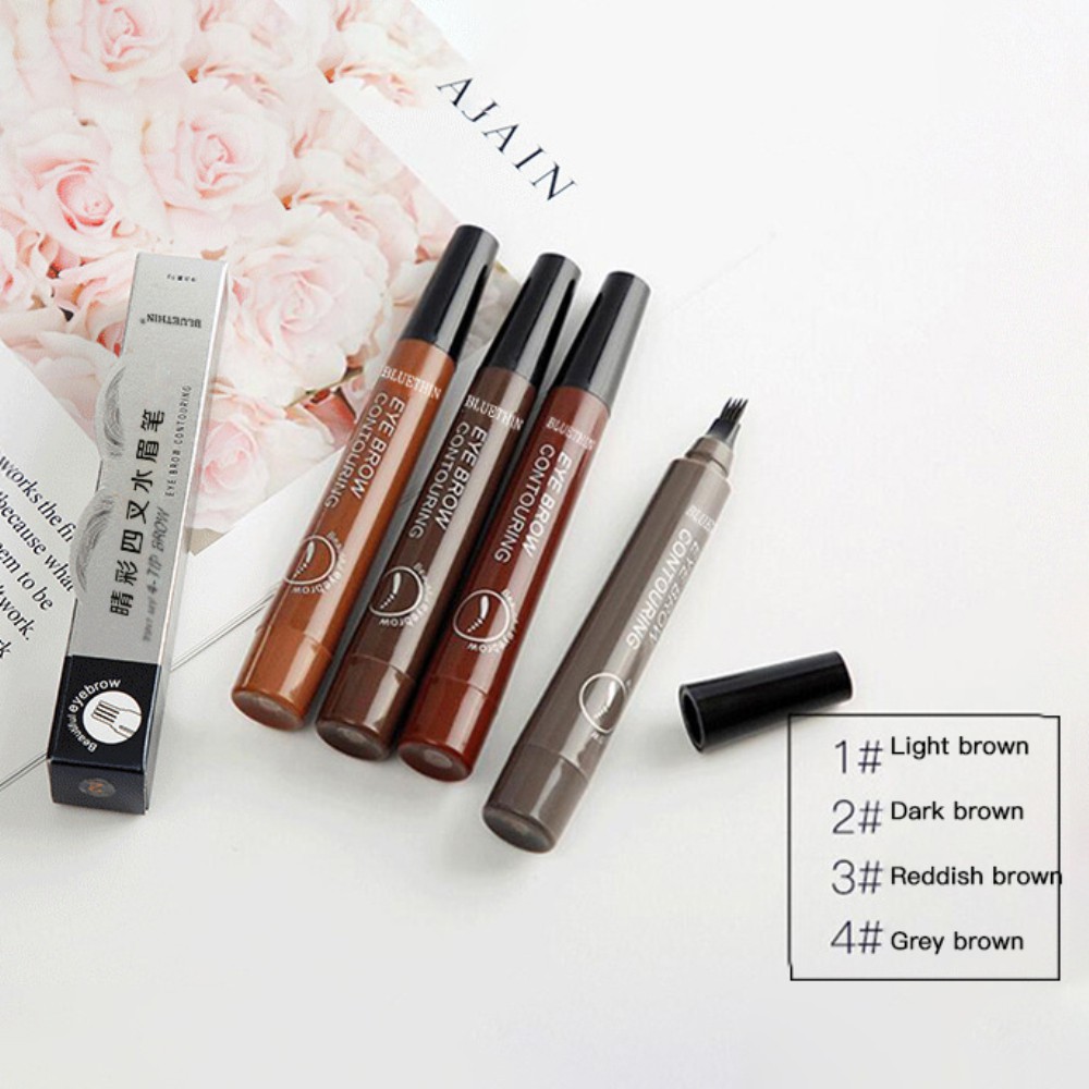 (Hàng Mới Về) Bút Kẻ Lông Mày Dạng Lỏng Chống Thấm Nước Thiết Kế 4 Ngòi Độc Đáo | BigBuy360 - bigbuy360.vn