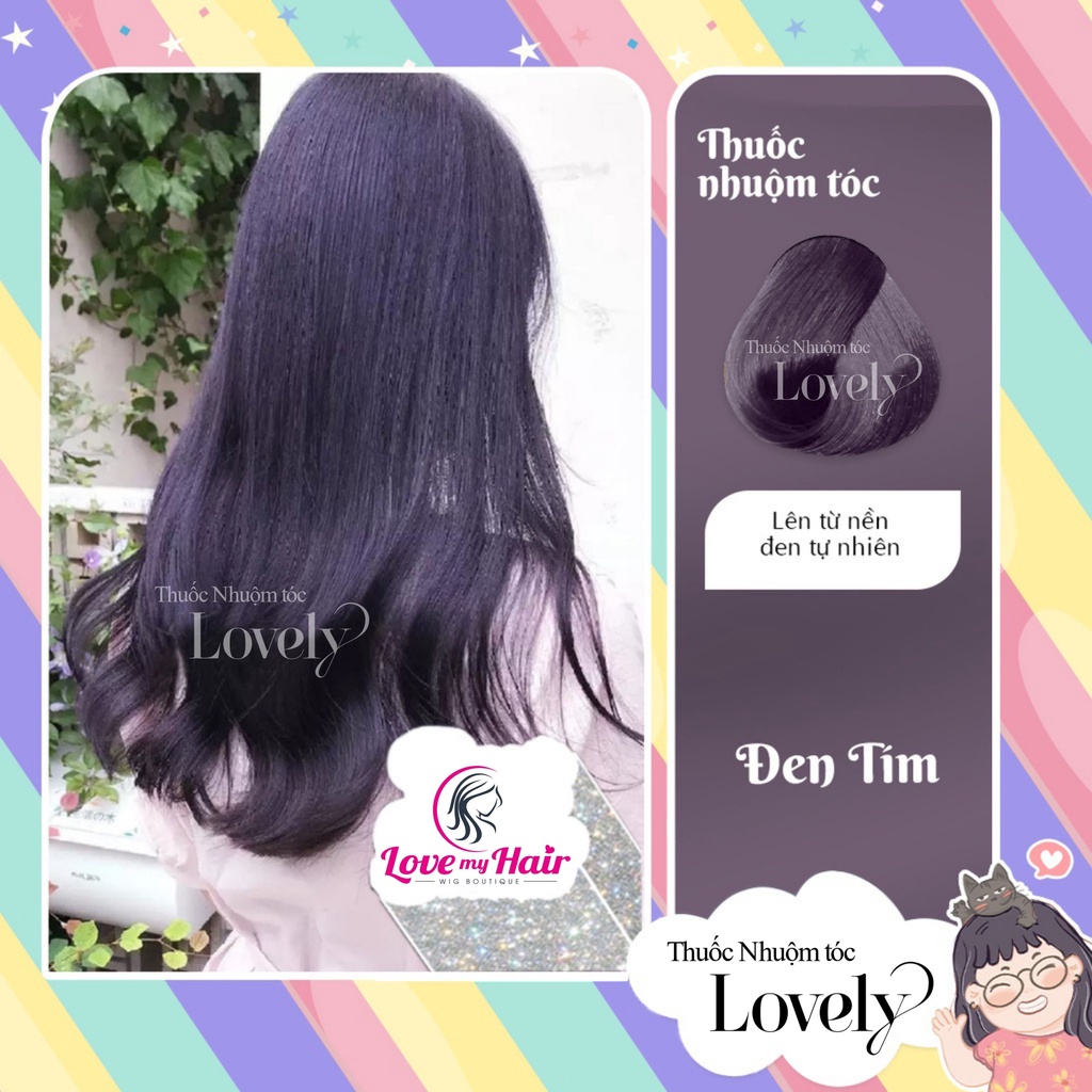 Thuốc nhuộm tóc màu đen tím không tẩy Lovemyhair