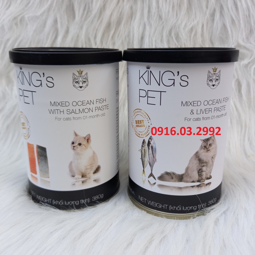 Pate cho mèo Kingspet 380g, Pate Kingpet cho mèo mọi lứa tuổi được chọn vị