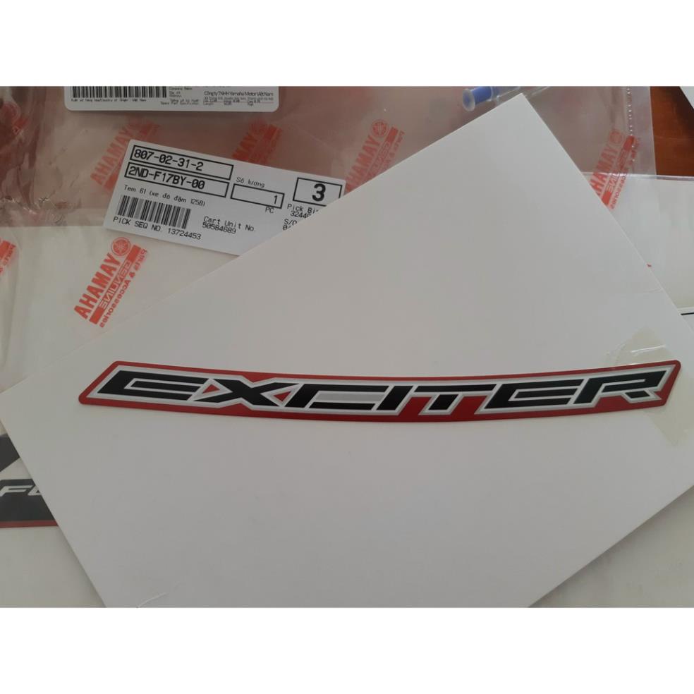 Tem chữ &quot;Exciter&quot; zin chính hãng Yamaha Đen - Đỏ