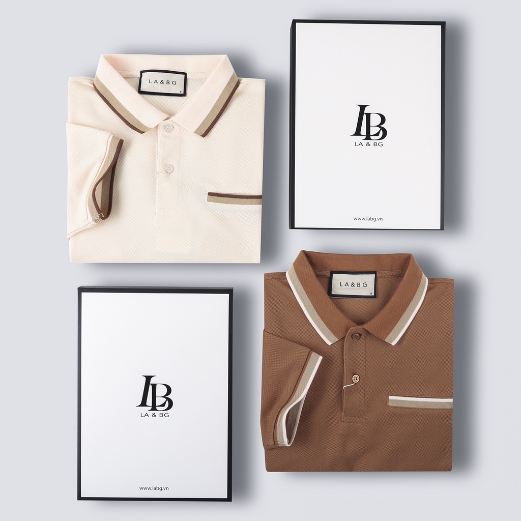 Áo Polo LB39M2 Luxury chất vải Cotton cao cấp, thiết kế sang trọng với 2 màu kem và nâu thanh lịch