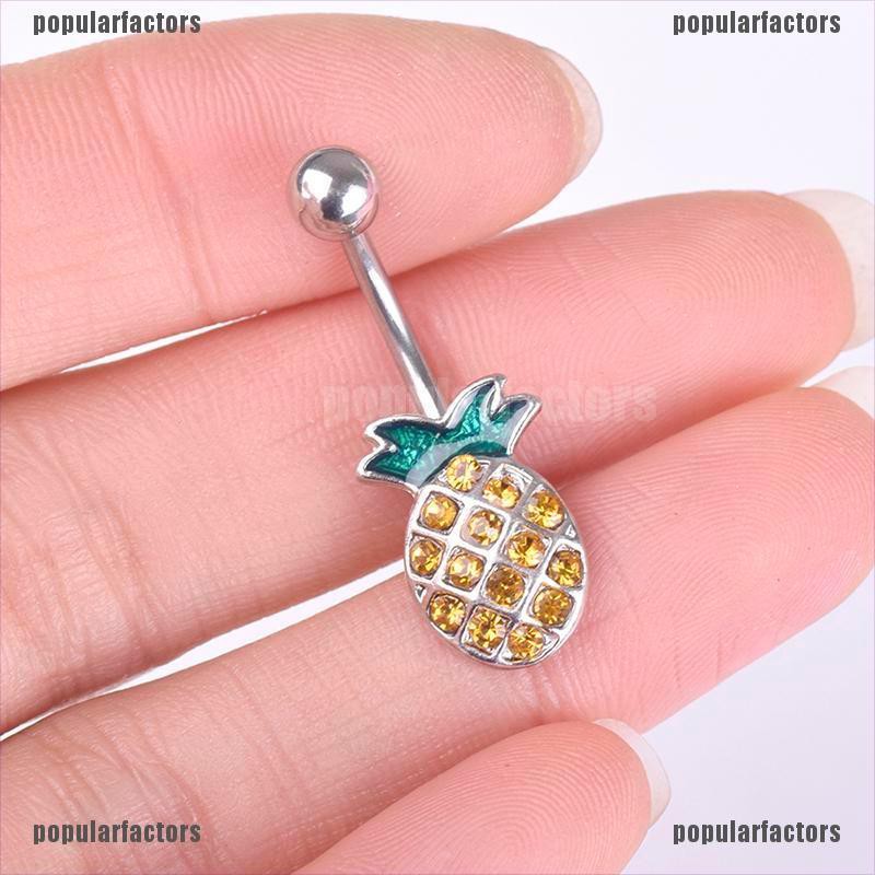 Khuyên Rốn Hình Quả Dứa Đính Đá Cá Tính