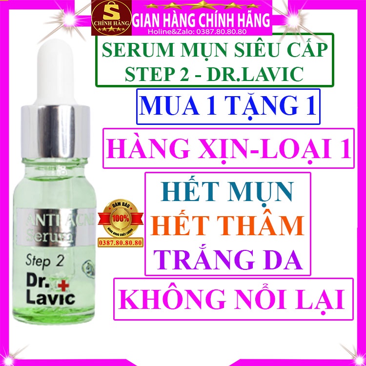 Tinh chất serum xóa mụn thâm dưỡng trắng da loại tốt step 2 Dr.lavic mụn ẩn viêm cám đầu đen cho da dầu mụn nhạy cảm khô