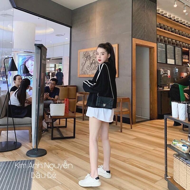 [Mã WASTMAY giảm 15% tối đa 30K đơn 150K] áo khoác nữ bomber 2 sọc cá tính | BigBuy360 - bigbuy360.vn