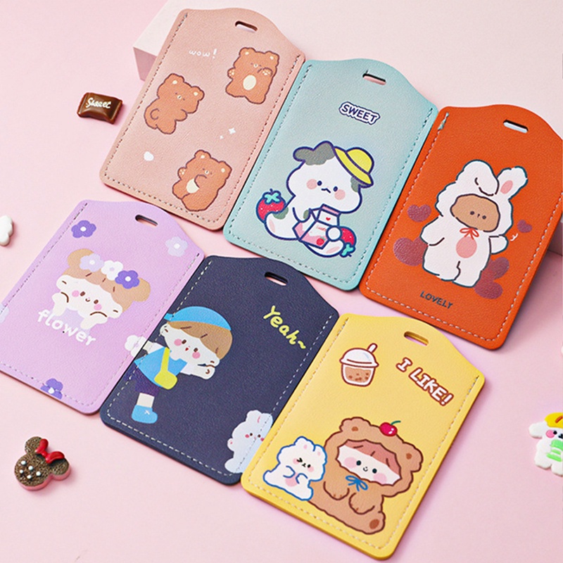 Vỏ Đựng Bảo Vệ Thẻ ID/Thẻ Điều Khiển Kèm Dây Đeo Họa Tiết Hoạt Hình Dễ Thương
