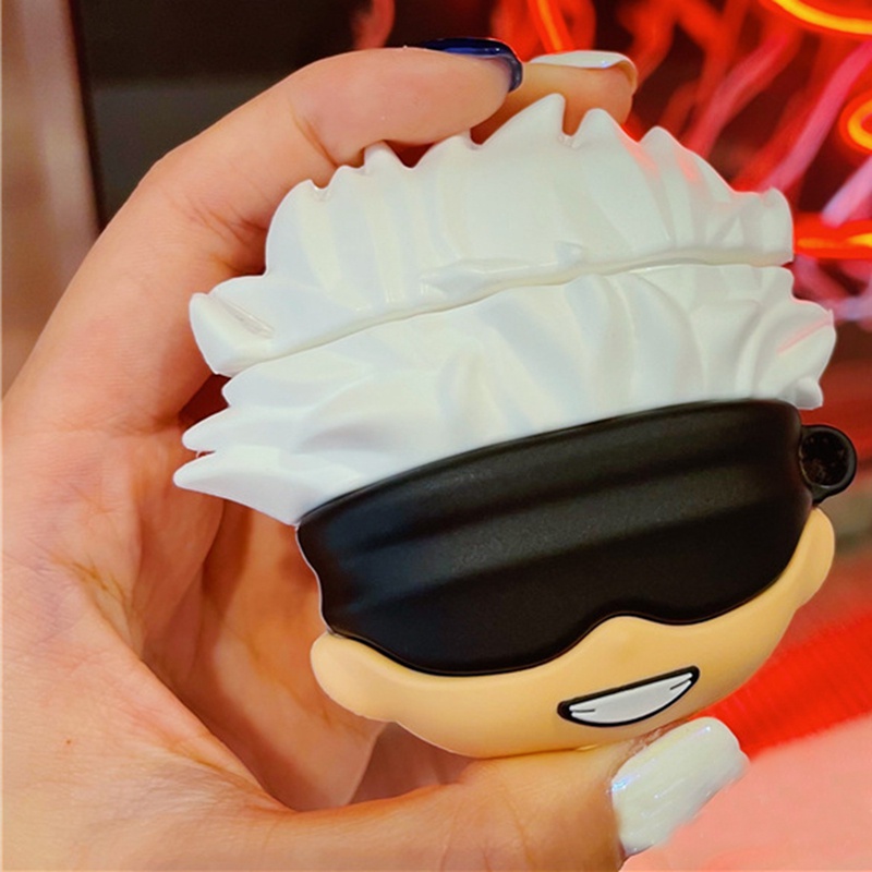 Vỏ bảo vệ hộp sạc tai nghe AirPods Gen 1/2/Pro bằng silicon hình nhân vật Gojo Satoru trong anime Jujutsu Kaisen