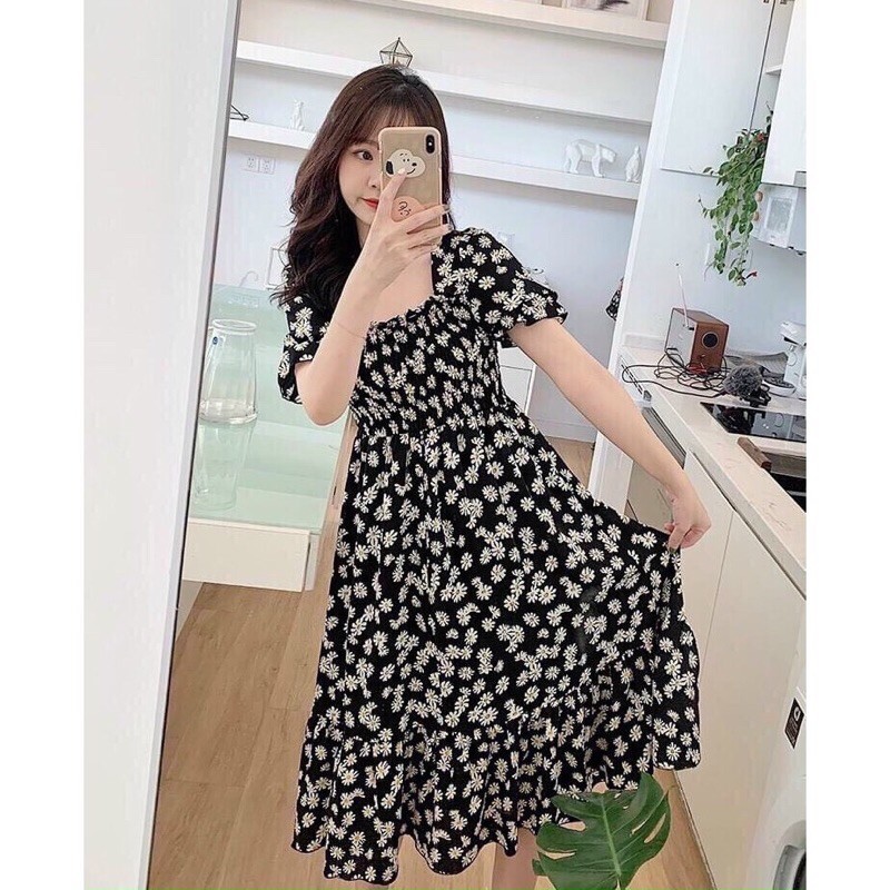 SET VÁY HOA CÚC CỔ VUÔNG | BigBuy360 - bigbuy360.vn