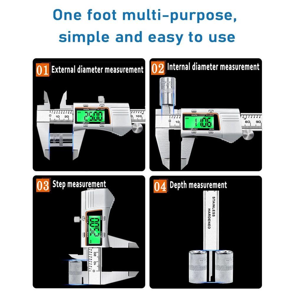 Thước Đo Điện Tử Chất Liệu Thép Không Gỉ Hiển Thị Màn Hình LCD