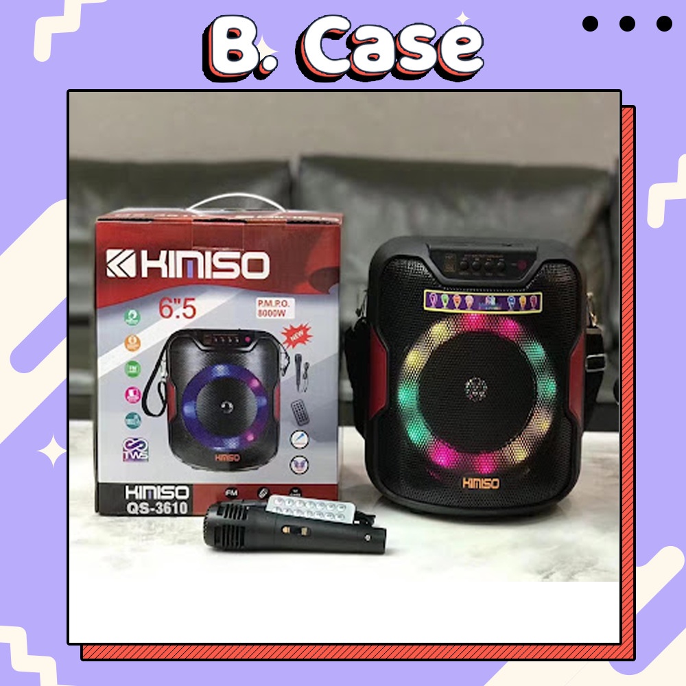 Loa Bluetooth kèm mic hát karaoke Kimiso QS-3610 âm thanh đỉnh cao, thiết kế đẹp mắt, bảo hành 1 đổi 1