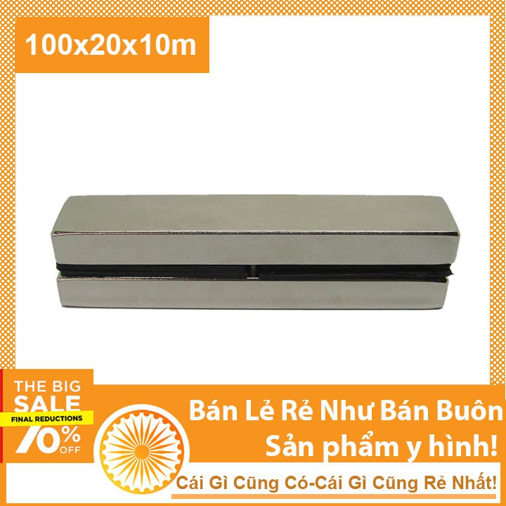 Nam châm 100x20x10mm loại từ tính siêu mạnh