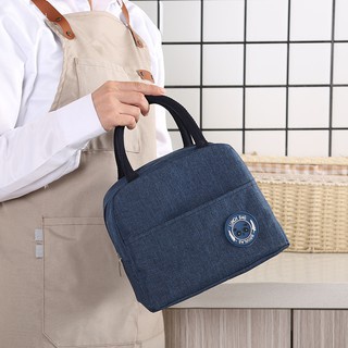 Túi Đựng Hộp Cơm Giữ Nhiệt Vải Trơn Chống Thấm Nước Lunch Bag Tiện Dụng
