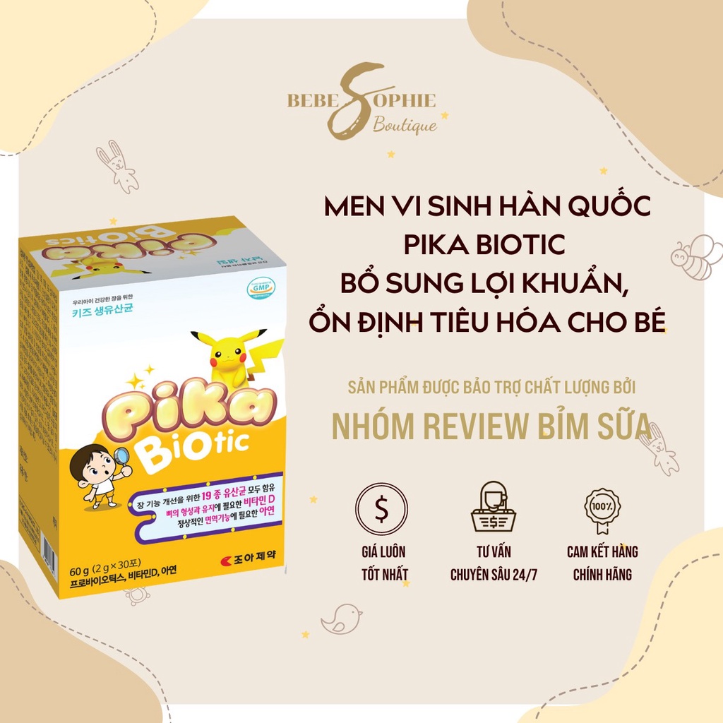 Chính hãng Mẫu mới - Men vi sinh PIKA BIOTIC - giúp ăn ngon, hỗ trợ bé gặp vấn đề về tiêu hoá