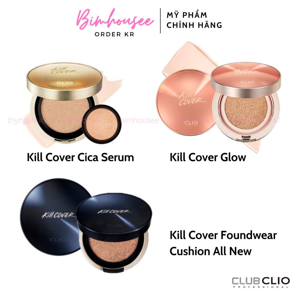 [Set kèm lõi] Phấn nước Clio Kill Cover Founwear Cushion XP Cushion CLIO
