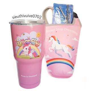 BỘ LY GIỮ NHIỆT NGỰA HỒNG PONY CUTE