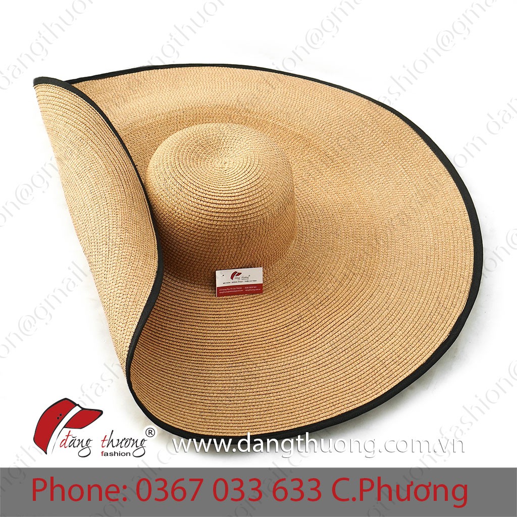 Mũ nón cói rộng vành cực đại/ cực lớn viền đen