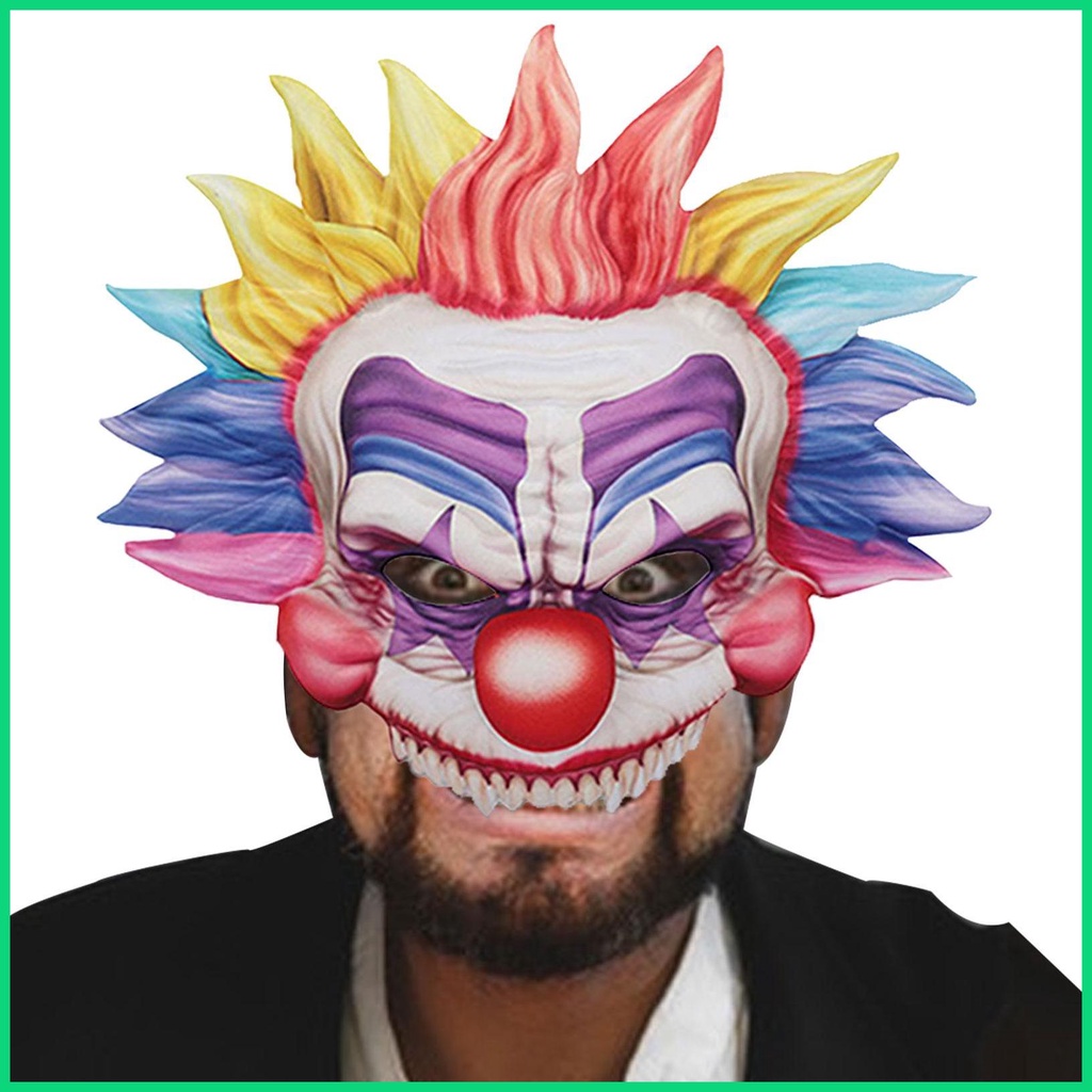 Mặt Nạ Hóa Trang Chú Hề Màu Sáng Có Dây Co Giãn Dễ Đeo Co Giãn