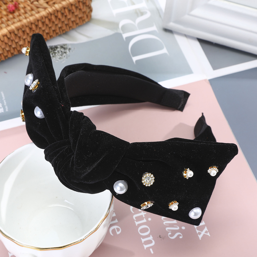 Băng đô vải nhung thiết kế hình nơ đính đá xinh xắn đáng yêu