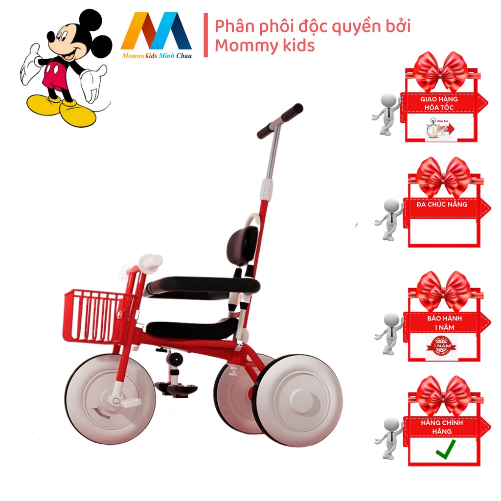 Xe đạp ba bánh MOMMYKIDS MINH CHÂU kiểu dáng MuJi Siêu dễ thương cho các bé đây ba mẹ,xinh xắn,đáng yêu
