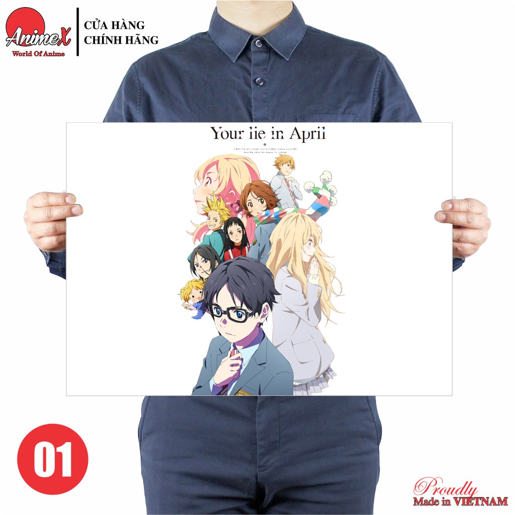 Tấm Poster Áp Phích A3 Anime Your Lie In April - Lời Nói Dối Tháng Tư - Shigatsu Wa Kimi No Uso By AnimeX