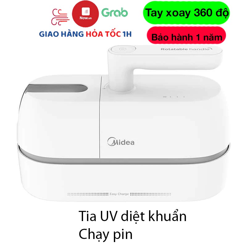 Máy hút bụi diệt khuẩn giường nệm Midea B5D có đèn UV, chạy pin, tần số rung mạnh, hệ thống lọc rửa được