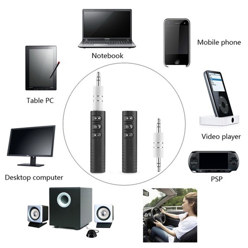 Bộ Chuyển Đổi Âm Thanh Không Dây Bluetooth 4.1 3.5Mm Cho Xe Hơi