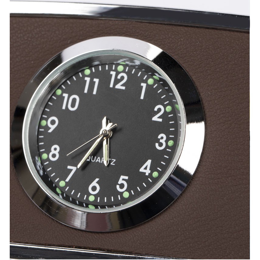 Hộp đựng giấy ăn trên ô tô 3 chức năng, có đồng hồ và bảng số điện thoại chất liệu da cao cấp