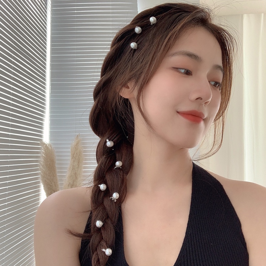 🍓Kẹp tóc đính ngọc trai nhân tạo phong cách retro thời trang Hàn Quốc 2024 cho nữ