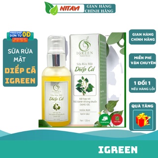 Sữa rửa mặt diếp cá trà xanh IGREEN Làm sạch mụn thâm đầu đen và sợi bã nhờn sâu trong lỗ chân lông